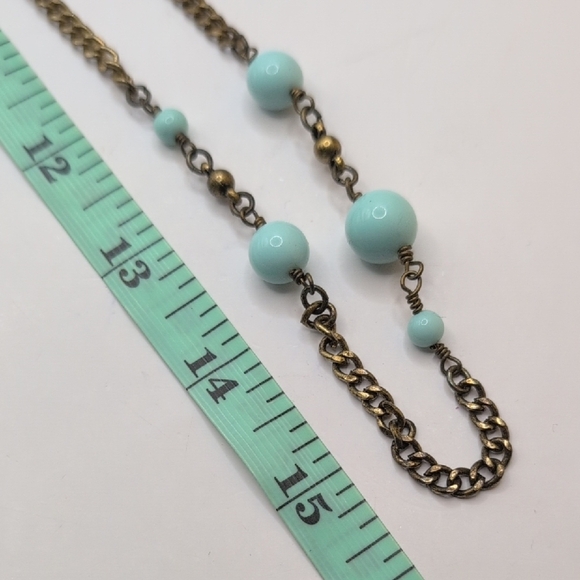 J. Crew Blue and Gold Beaded Necklace - Picture 5 of 6